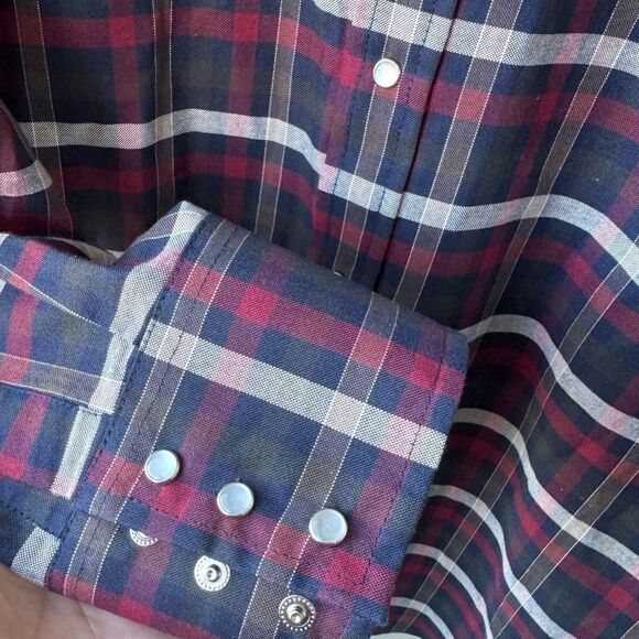 Ely Cattleman Men’s XXL Plaid Pearl Snap Shirt Western Long Sleeve Cowboy - Picture 4 of 6